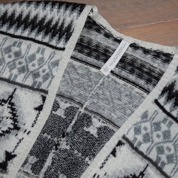 Aeropostale Aztec Tribal Open Cardigan Knit Sweater Flyaway Duster Relaxed N27 - Picture 7 of 11